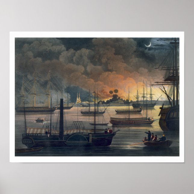 The Conflagration of Dalla on the Rangoon River, p Poster (Front)