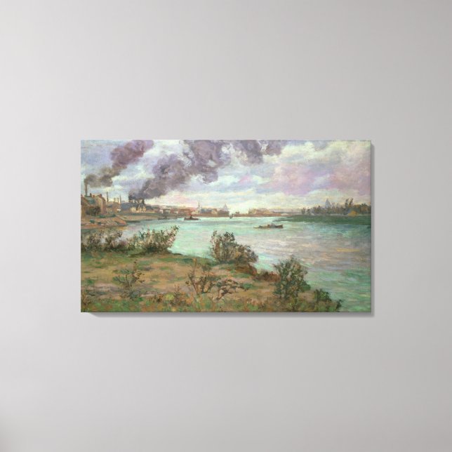 The Confluence of the Seine and the Marne at Ivry Canvas Print (Front)