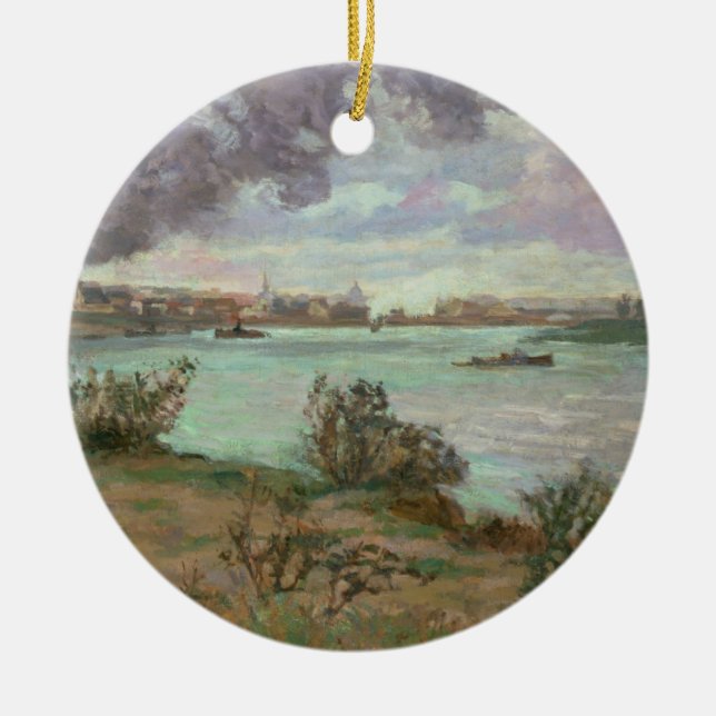 The Confluence of the Seine and the Marne at Ivry Ceramic Ornament (Front)