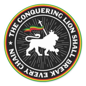 The Conquering Lion Shall Break Every Chain Rasta Classic Round Sticker