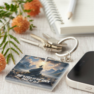 The Conqueror of Heights THE LORD IS MY ROCK Keychain