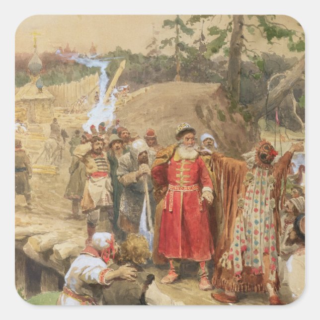 The Conquest of the New Regions in Russia, 1904 Square Sticker (Front)