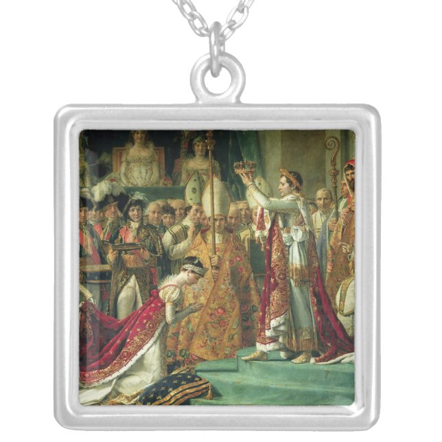 The Consecration of the Emperor Napoleon Silver Plated Necklace (Front)