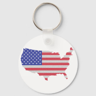 The Constitution of the U.S. Shaped as America Keychain