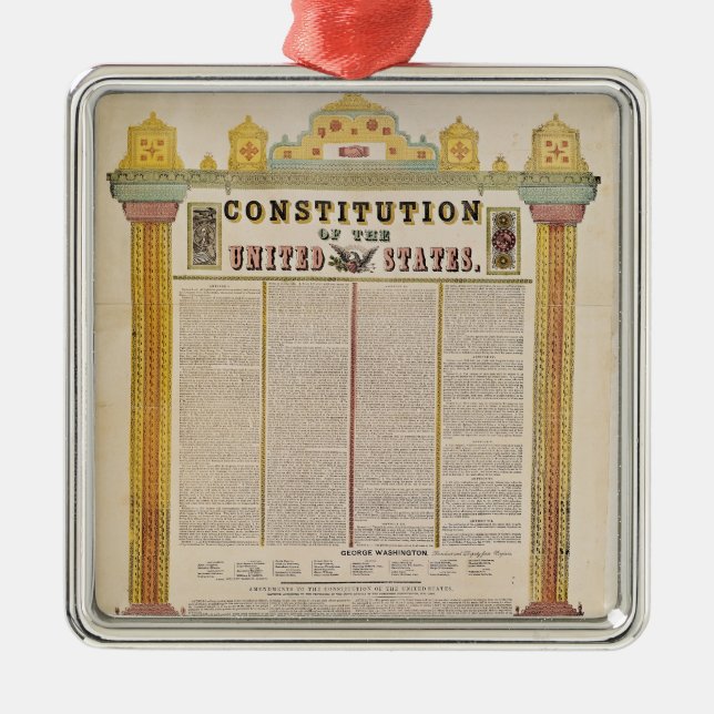 The Constitution of the United States of America Metal Ornament (Front)