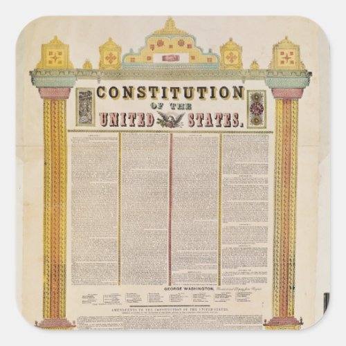 The Constitution of the United States of America Square Sticker