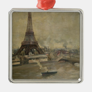The Construction of the Eiffel Tower Metal Ornament
