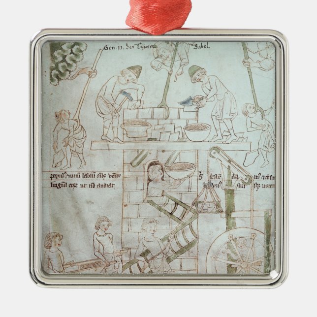 The Construction of the Tower of Babel Metal Ornament (Front)