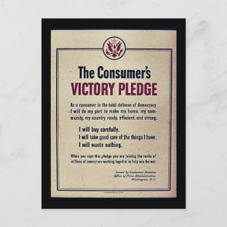 The Consumer's Victory Pledge Postcard
