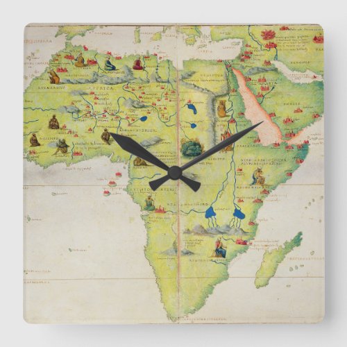 The Continent of Africa Square Wall Clock