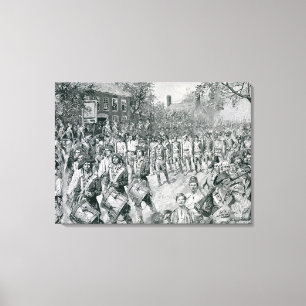 The Continental Army Marching Down the Old Canvas Print
