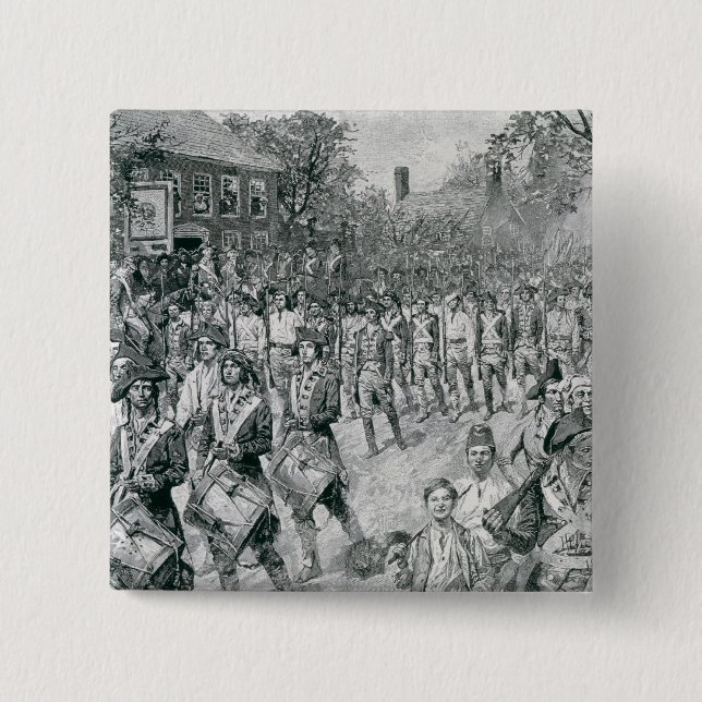The Continental Army Marching Down the Old Pinback Button (Front)