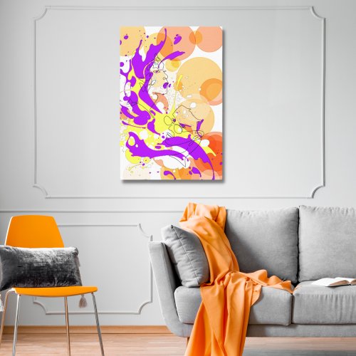 The Conversation Large Colorful Abstract Canvas Print