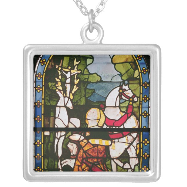 The Conversion of St. Eustace Silver Plated Necklace (Front)
