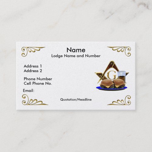 The Convivial Freemason Business/Profile card Business Card Template