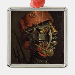 The Cook (oil on panel) Metal Ornament
