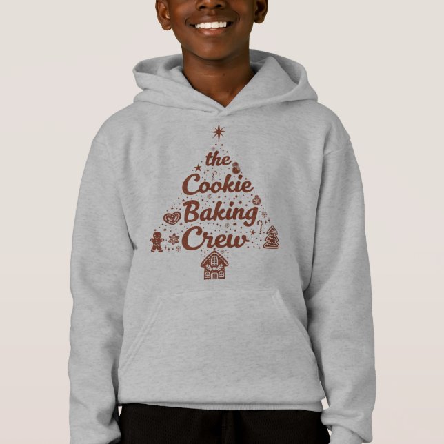 The Cookie Baking Crew Christmas Tree Design Hoodie (Front)