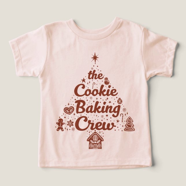The Cookie Baking Crew Christmas Tree Design Toddler T-shirt (Design Front)
