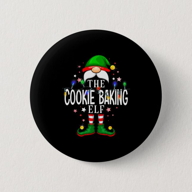 The Cookie Baking Elf Christmas Family Pajama Part Button (Front)