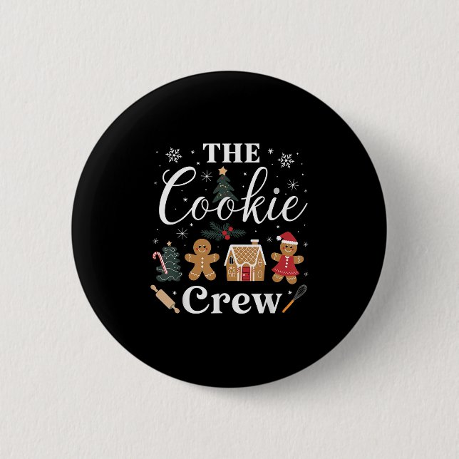 The Cookie Crew Christmas Baking Cookie Lover Kids Button (Front)