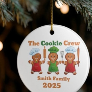 The cookie crew gingerbread ceramic ornament
