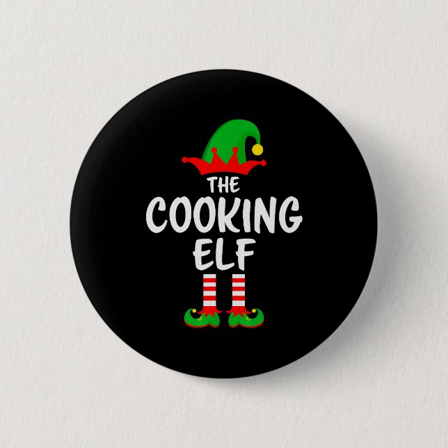 The Cooking Elf Matching Family Christmas  Button (Front)
