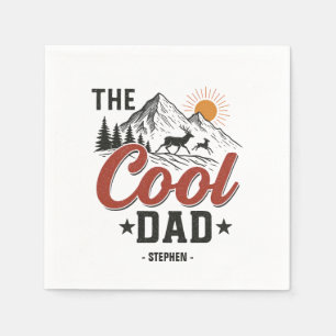 The Cool Dad – Rustic Mountain and Deer Design Napkins