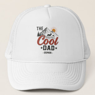 The Cool Dad – Rustic Mountain and Deer Design Trucker Hat
