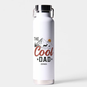 The Cool Dad – Rustic Mountain and Deer Design Water Bottle