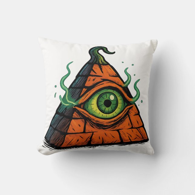 The cool Halloween monster pillow! Throw Pillow (Front)