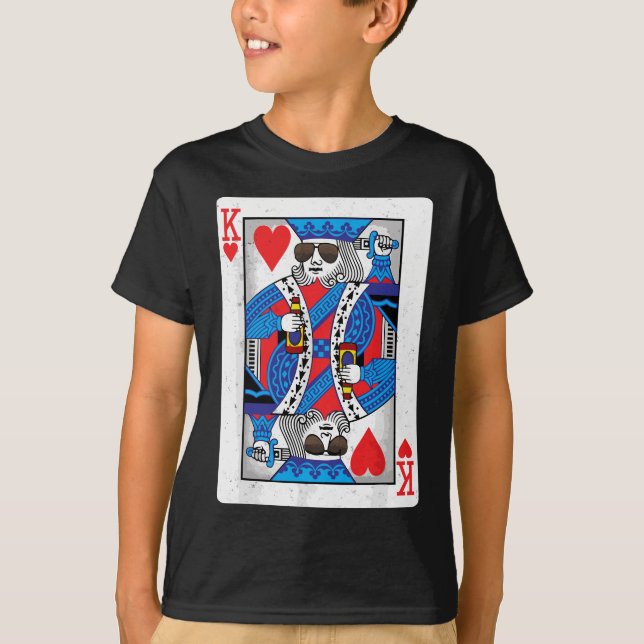 The Cool King of Hearts - Funny Poker Night T-Shirt (Front)