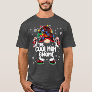The Cool Mom Gnome Buffalo Plaid Christmas Tree Li T-Shirt
