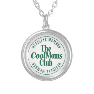 The Cool Moms Club Retro Green Silver Plated Necklace