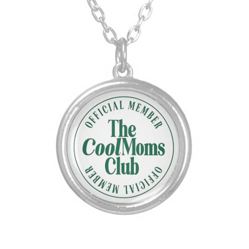 The Cool Moms Club Retro Green Silver Plated Necklace