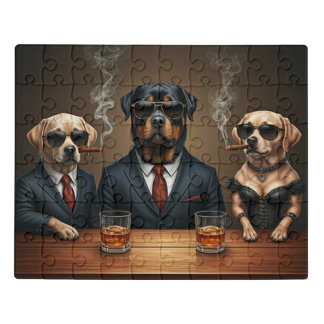 The Cool Threesome Dogs Jigsaw Puzzle
