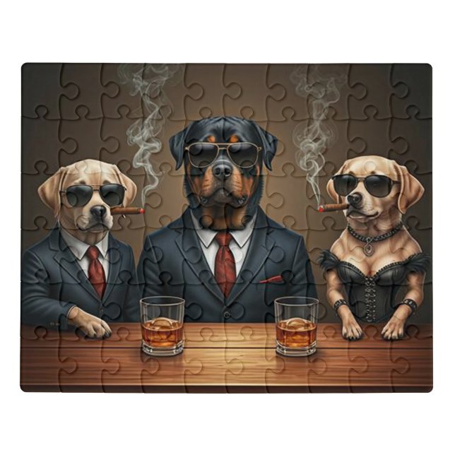 The Cool Threesome Dogs Jigsaw Puzzle (Puzzle Horizontal)