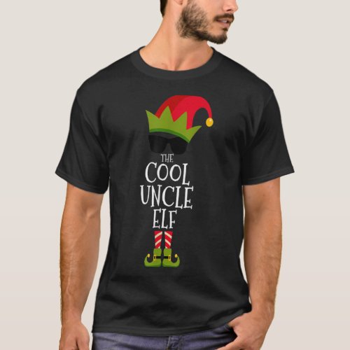 The Cool Uncle Elf Matching Family Group Christmas T_Shirt