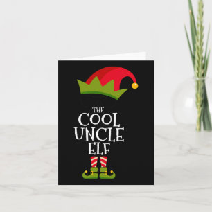 The Cool Uncle Elf Matching Family Group Gift Chri Card