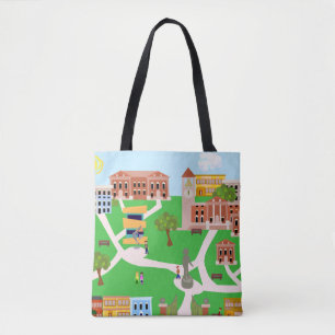 The Coolest Campus College Retro Illustration Tote Bag