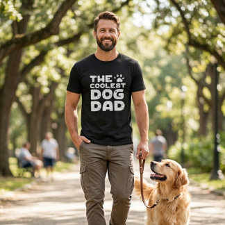 The Coolest Dog Dad Paw Print T-Shirt