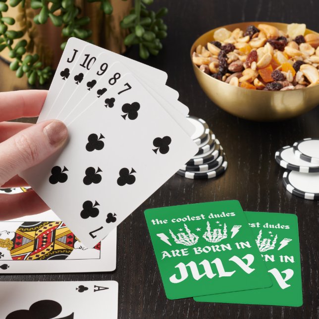 THE COOLEST DUDES ARE BORN IN JULY birthday        Poker Cards (In Situ)