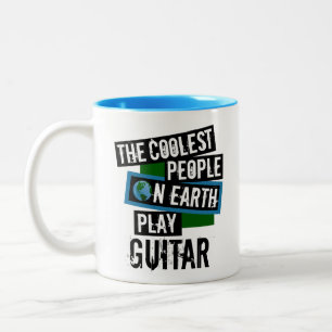 The Coolest People on Earth Play Guitar Two-Tone Coffee Mug