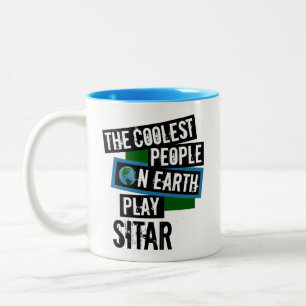 The Coolest People on Earth Play Sitar Two-Tone Coffee Mug