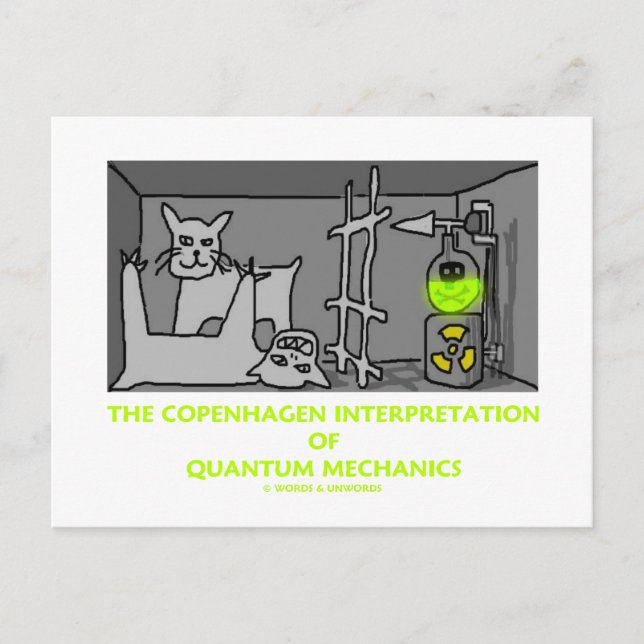 The Copenhagen Interpretation Of Quantum Mechanics Postcard (Front)