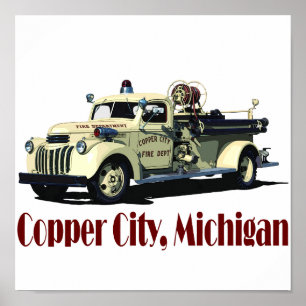 The Copper City Firetruck Poster