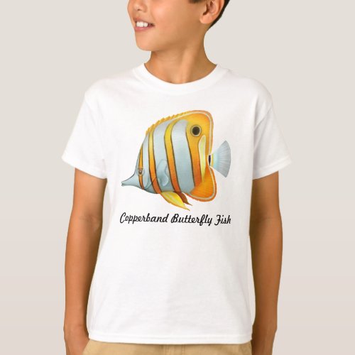 The Copperband Butterfly Fish Kids T_Shirt