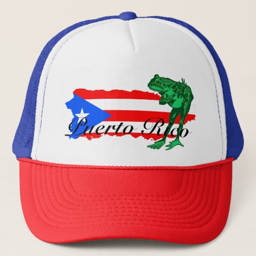 The Coqui Puerto Rico Island Flag Trucker Hat