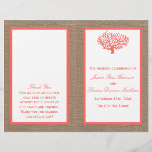 The Coral On Burlap Boho Beach Wedding Collection