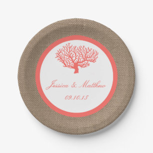Burlap colored shop paper plates