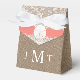 The Coral Sand Dollar Beach Wedding Collection Favor Boxes